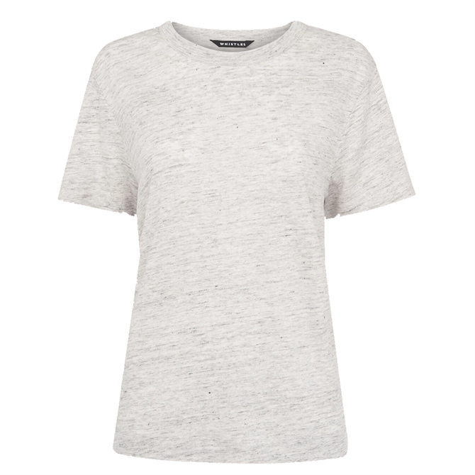 Whistles Grey Ultimate Linen T-Shirt